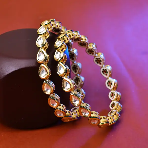 Incredible Gold Plated Set of 2 Bangles For Women